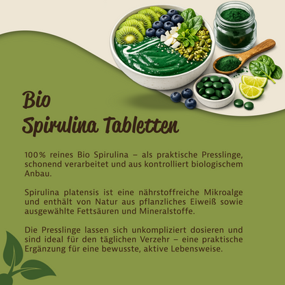 Mynatura Bio Spirulina Tabletten – im Beutel ab 500g