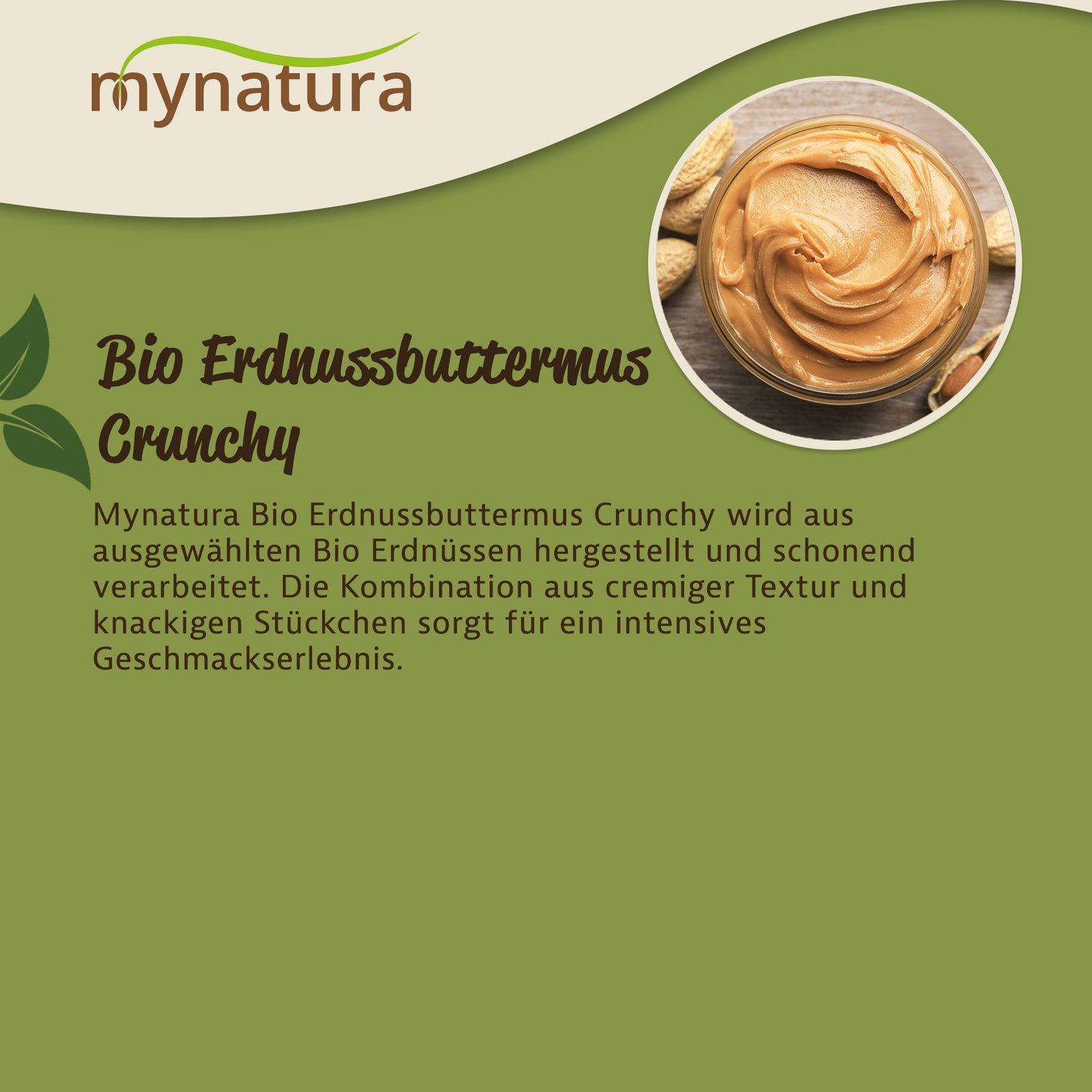 Bio Erdnussbuttermus crunchy - im Glas ab 500g
