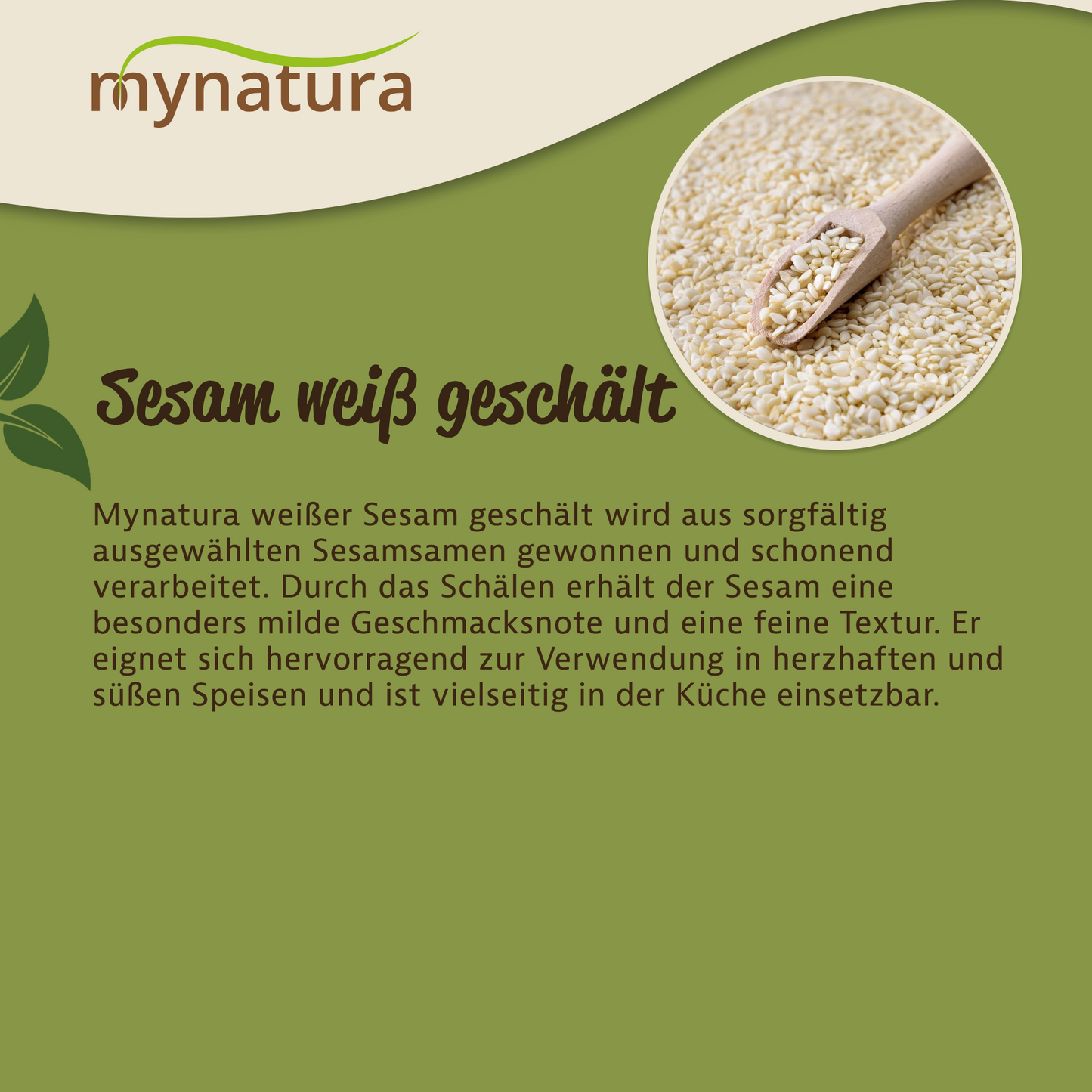 Mynatura weißer Sesam geschält - im Beutel ab 1kg