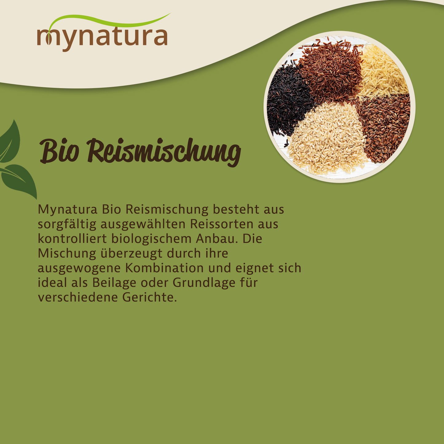 Mynatura Bio Reismischung – Langkorn‑, roter & Wildreis - im Beutel ab 1kg