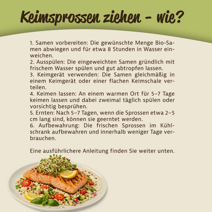 Mynatura Bio Leinsamen Keimsprossen – Leinsaat Sprossen ab 500g