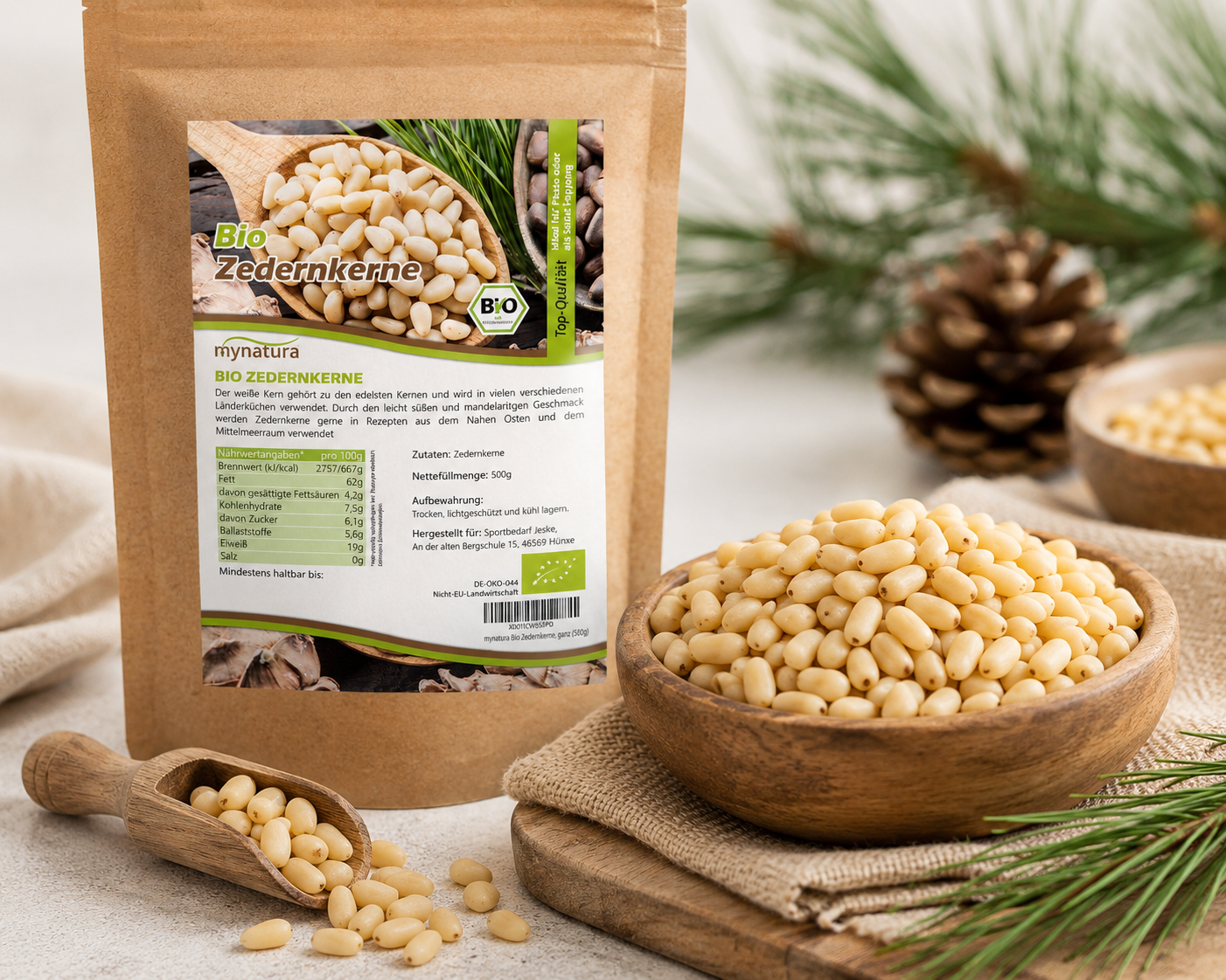 Bio Zedernkerne – im Beutel ab 500g