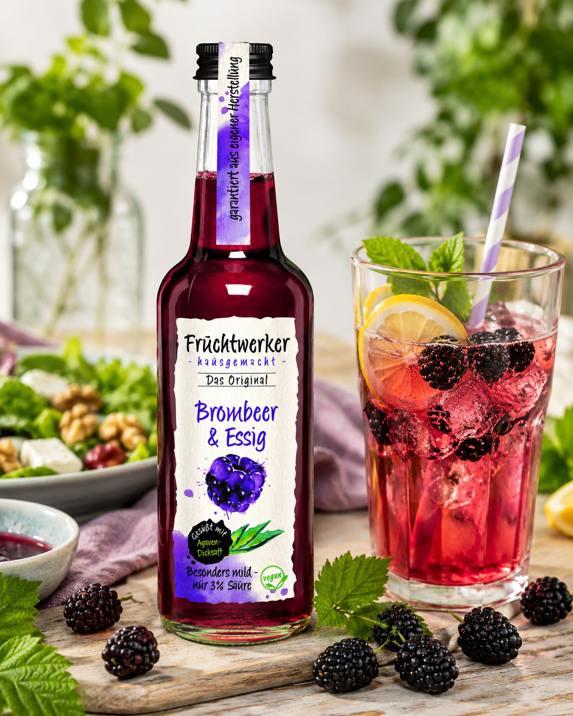 Fruchtwerker Brombeer & Essig mit Agavendicksaft - 250ml