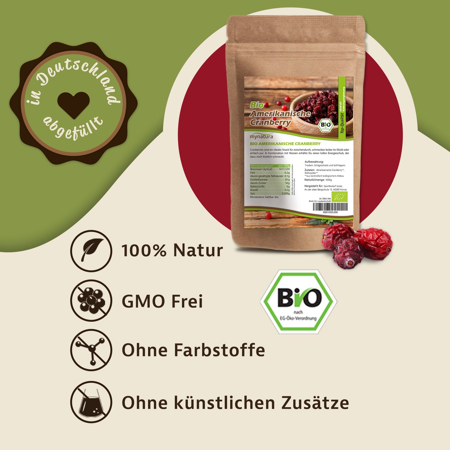 Bio Amerikanische Cranberries - im Beutel ab 1kg