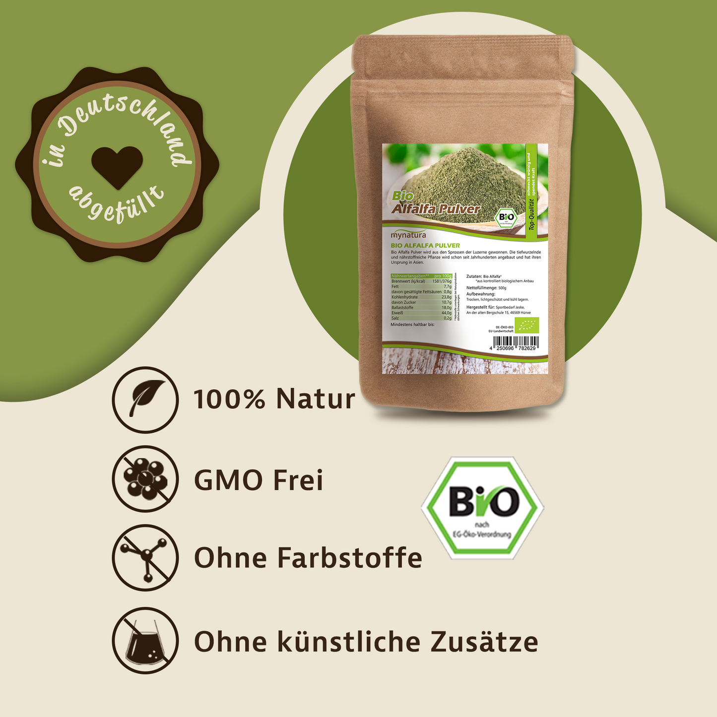 Bio Alfalfa Pulver - im Beutel ab 500g