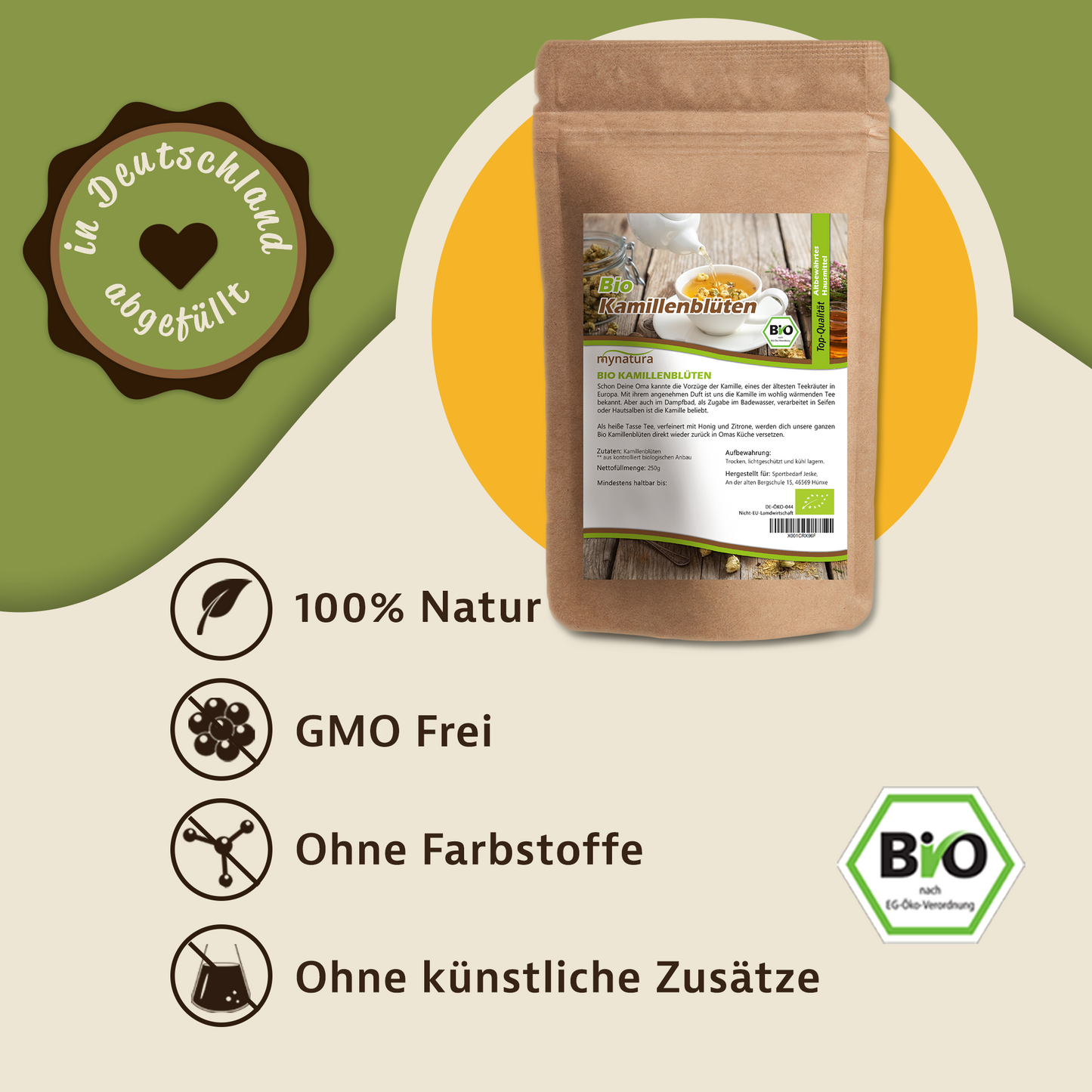 Mynatura Bio Kamillenblüten, getrocknet, ganz - ab 250g