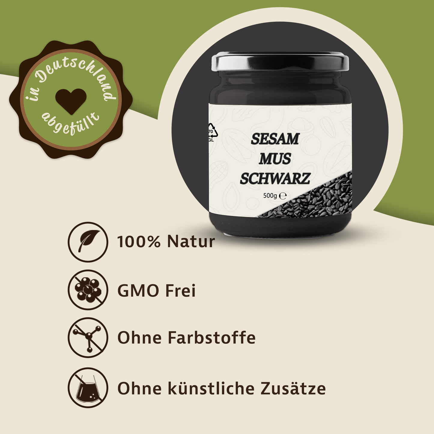 Schwarzes Sesammus - im Glas ab 500g