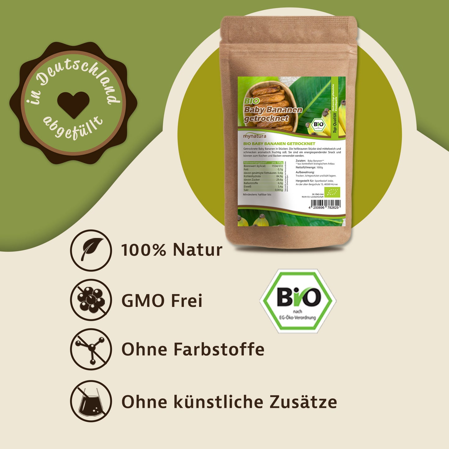 Bio Mini Bananen getrocknet - im Beutel ab 1kg