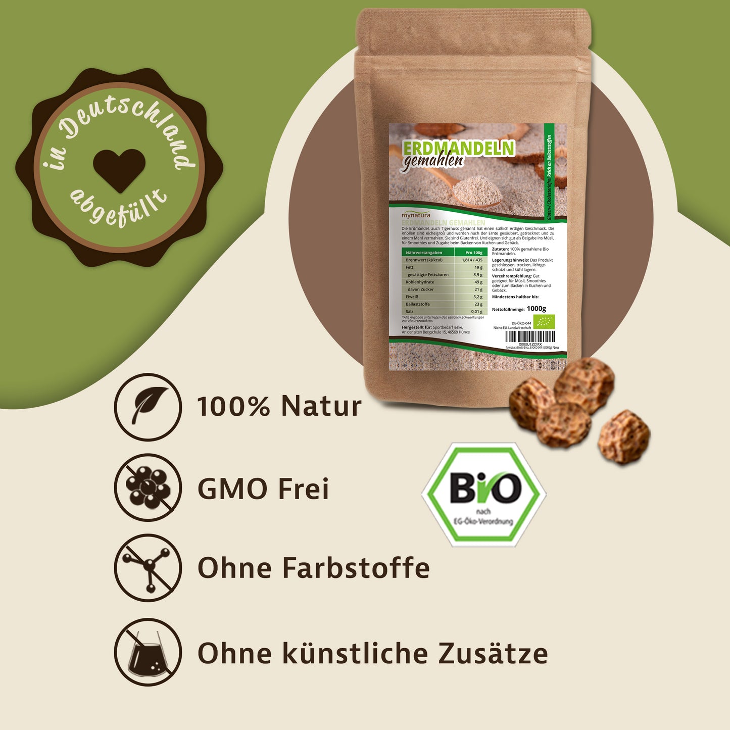 Mynatura Bio Erdmandelmehl im Beutel ab 1Kg