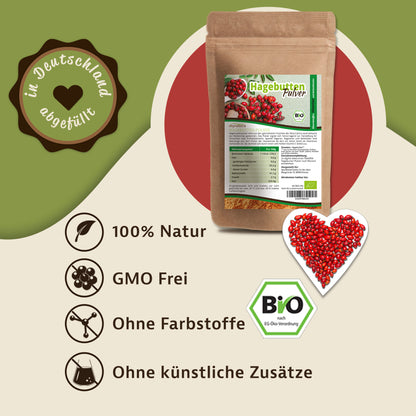 Mynatura Bio Hagebuttenpulver im Beutel ab 1Kg