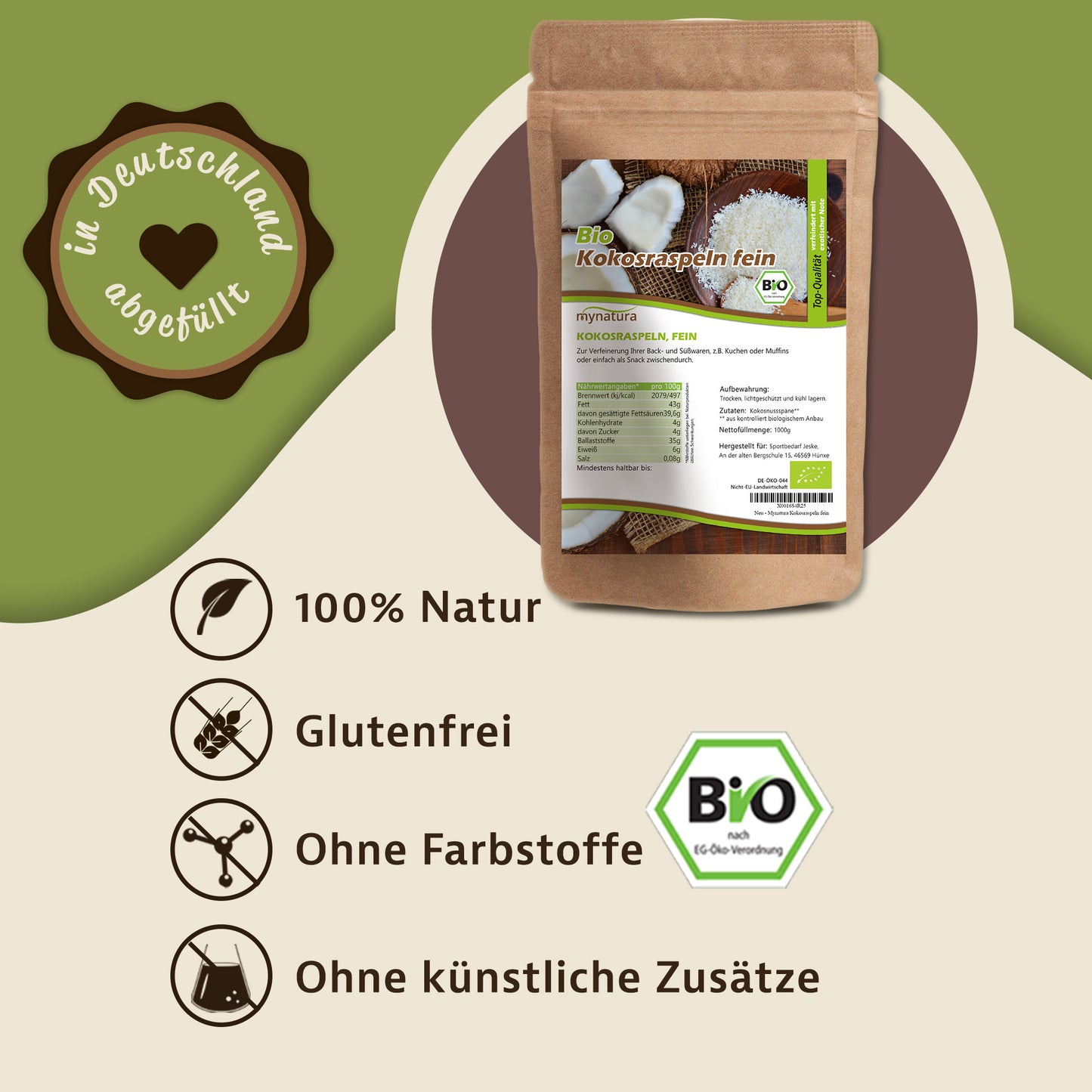 Bio Kokosraspeln fein – im Beutel ab 1kg
