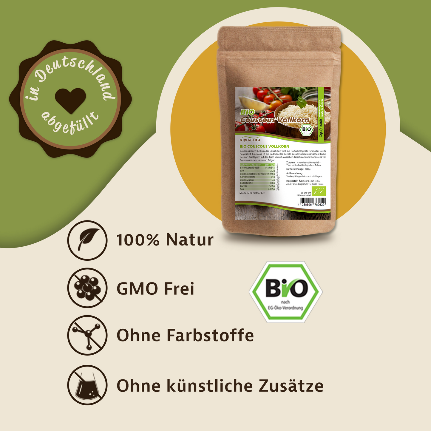 Bio Vollkorn Couscous - im Beutel ab 1kg