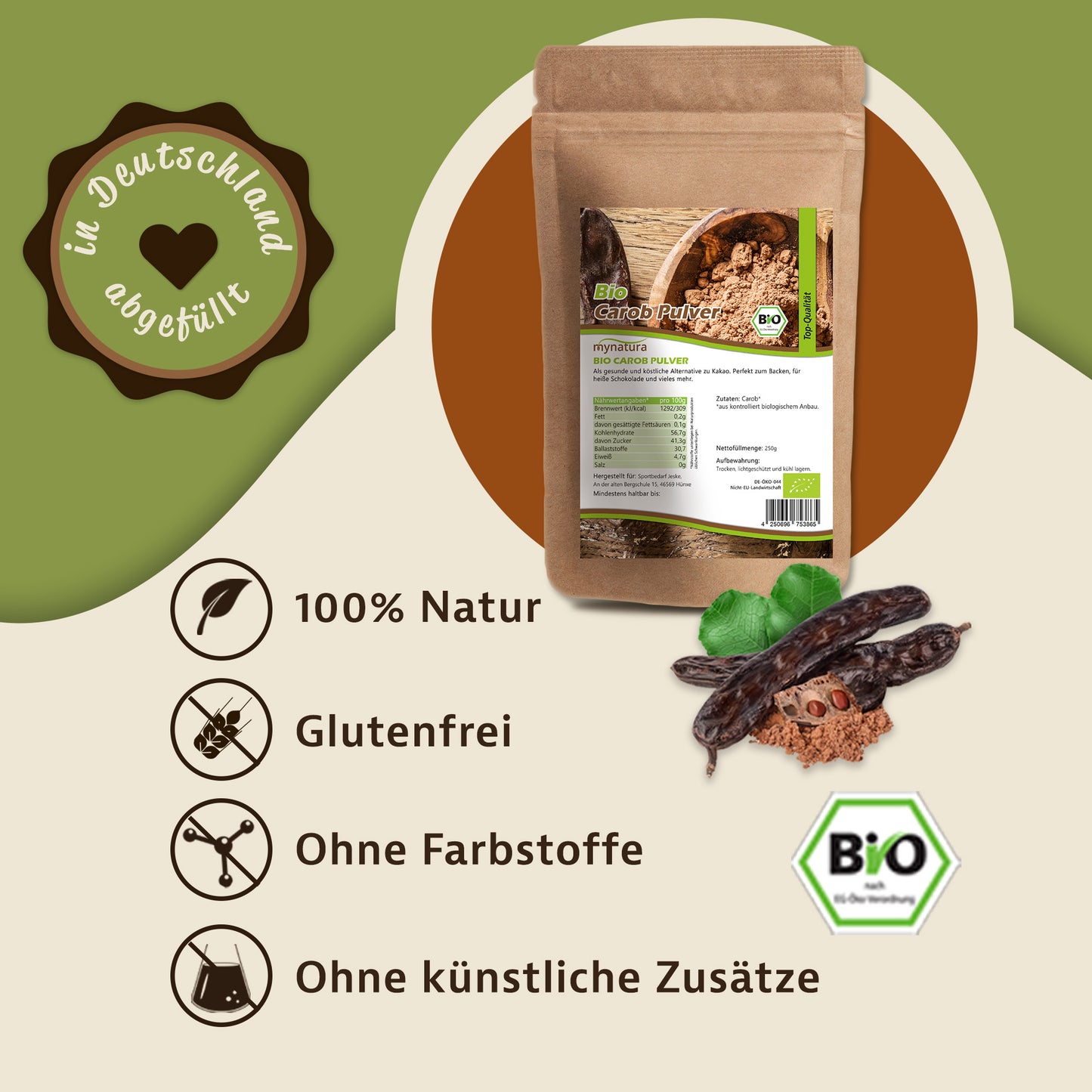 Bio Carob Pulver – im Beutel ab 250g