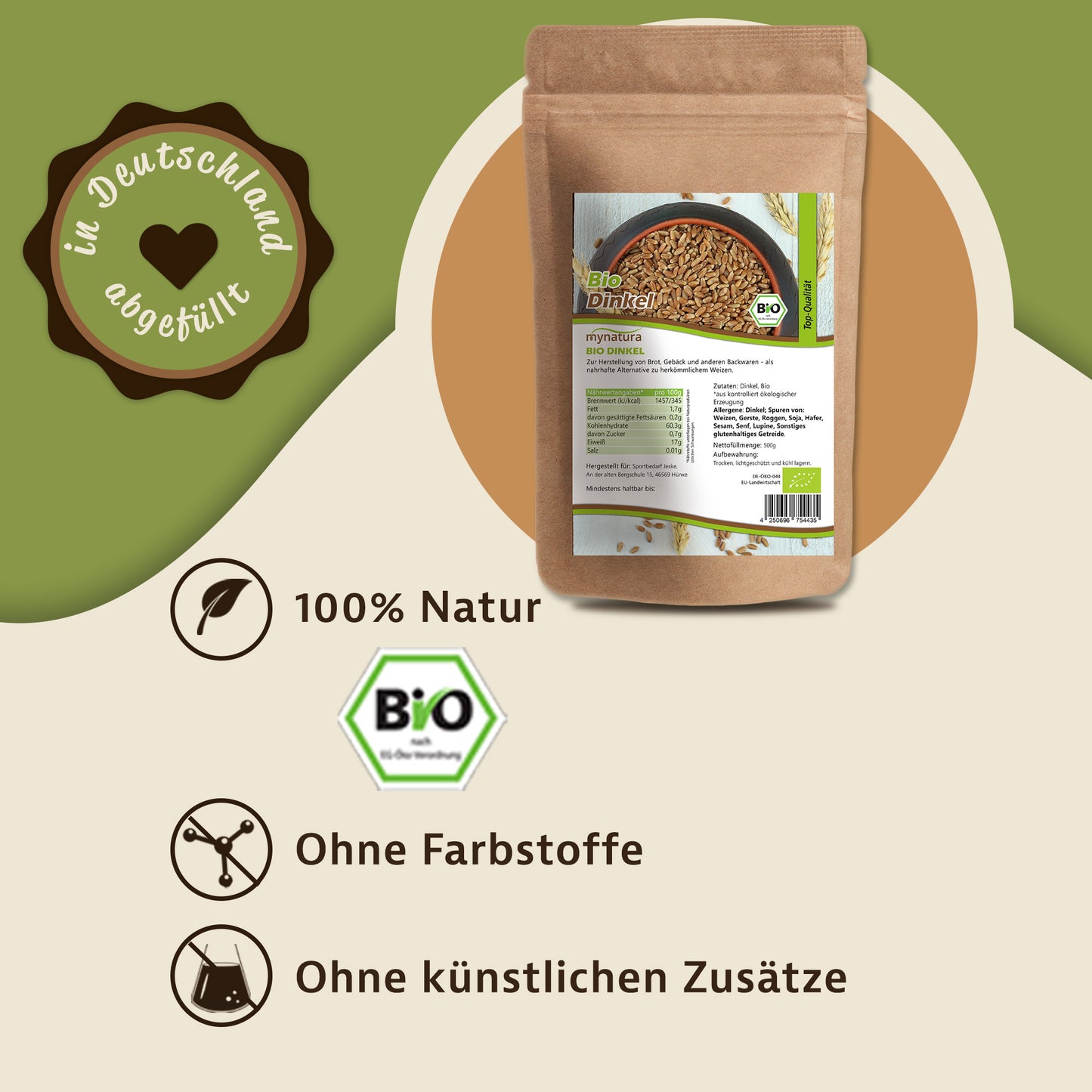 Bio Dinkel ganz - im Beutel ab 500g