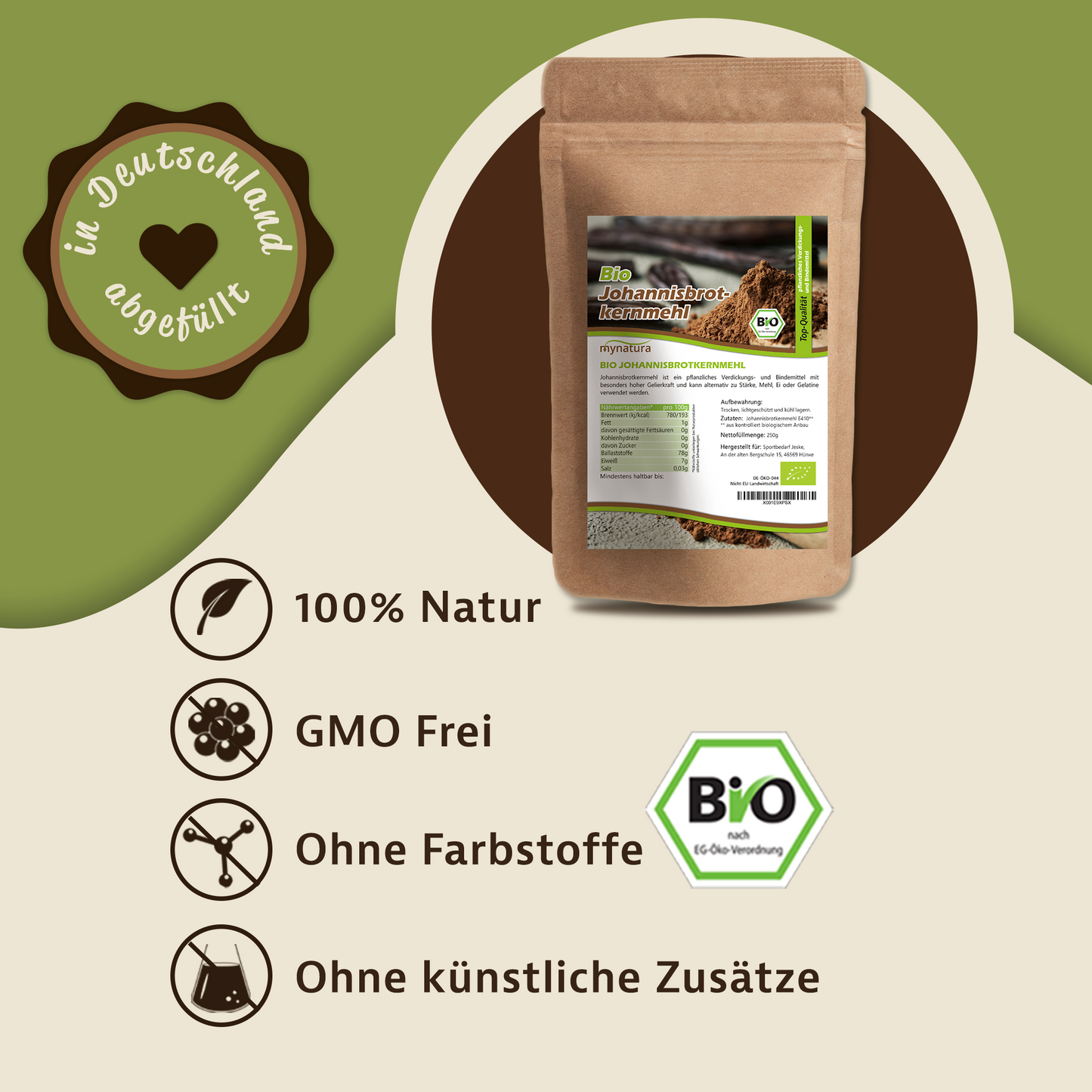 Bio Johannisbrotkernmehl E410 – im Beutel ab 100g