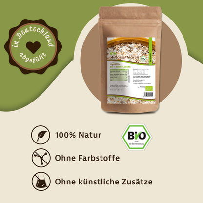 Bio 4 Korn Flocken Getreideflocken - im Beutel ab 500g
