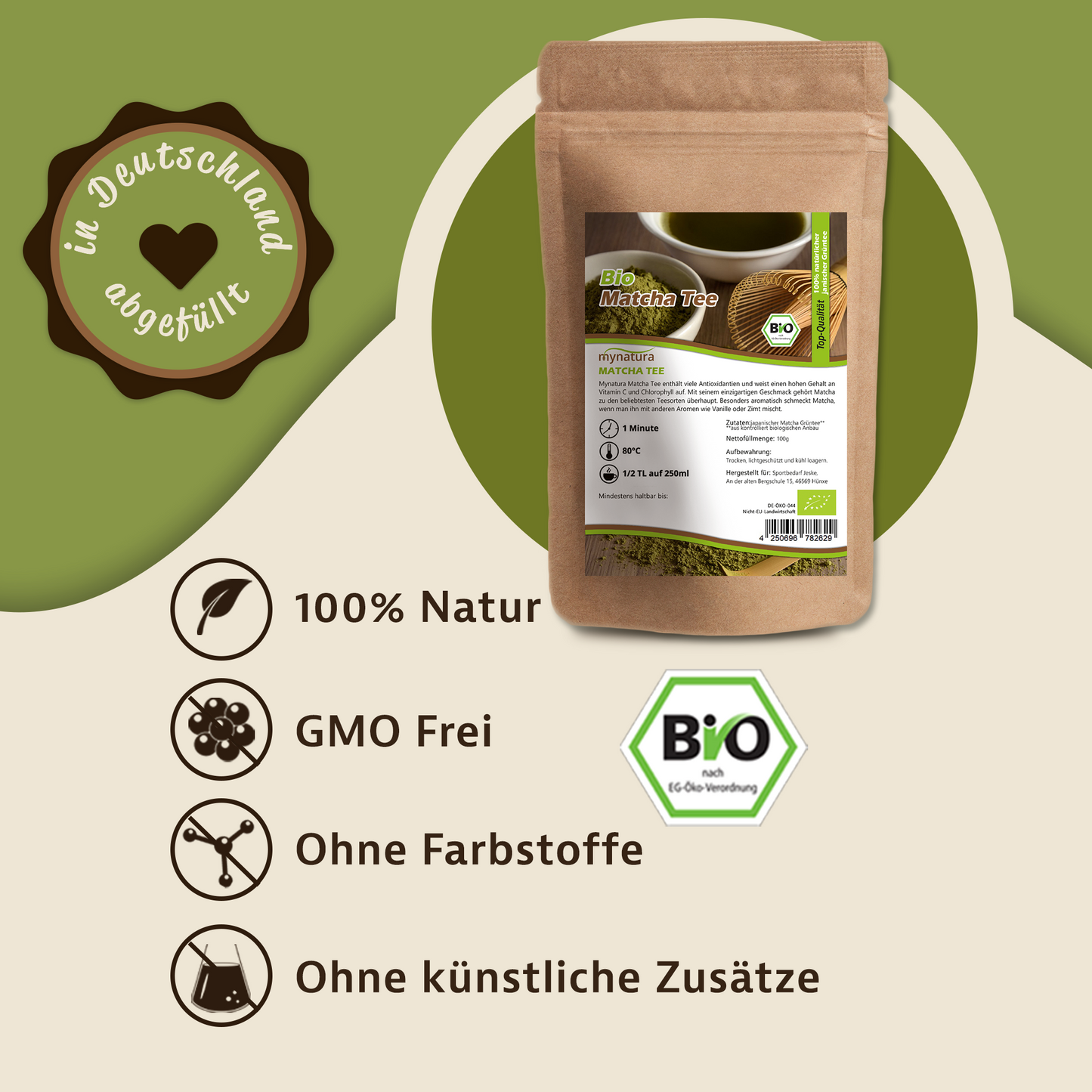 Mynatura Bio Matcha Pulver – im Beutel ab 100g