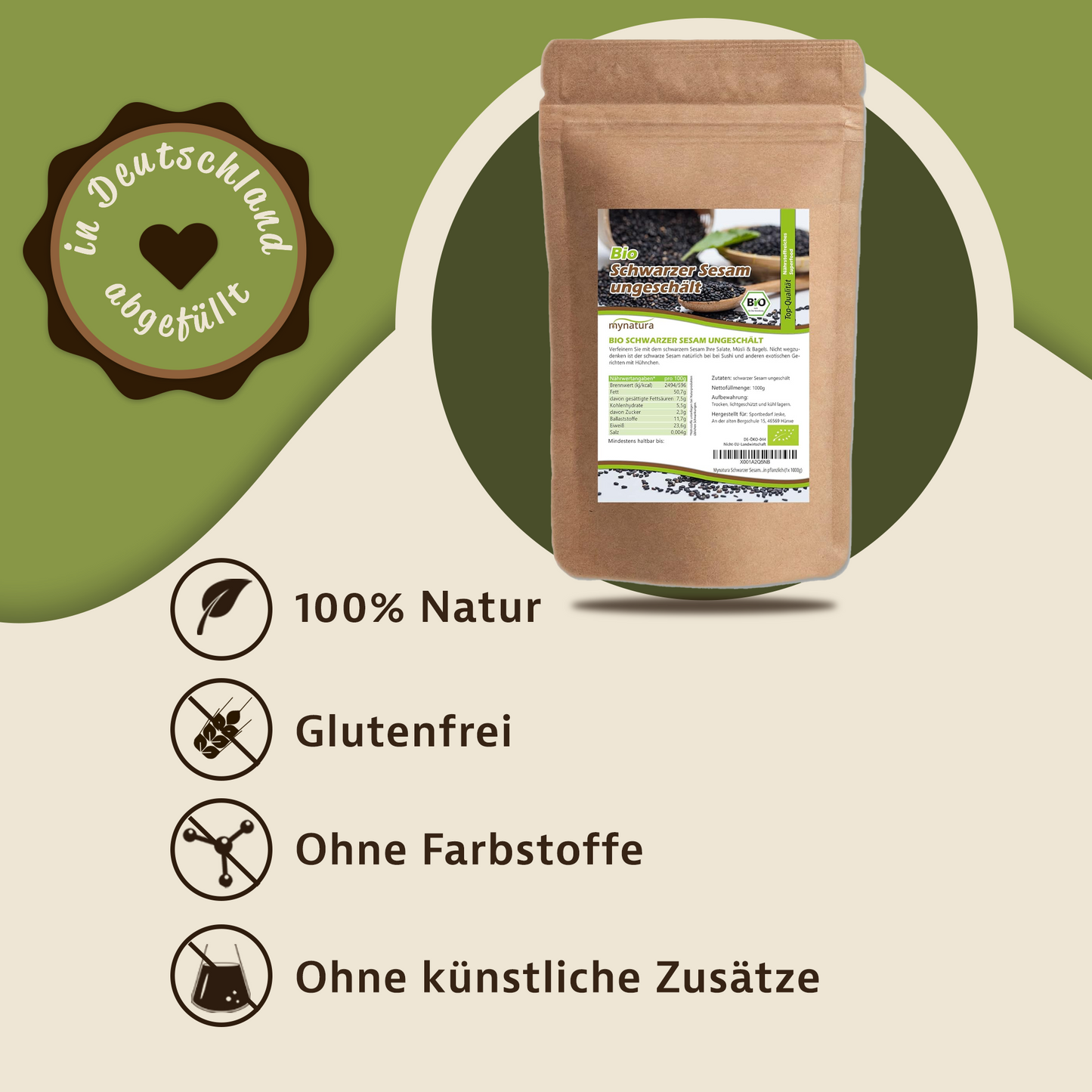 Bio Schwarzer Sesam - im Beutel ab 1kg