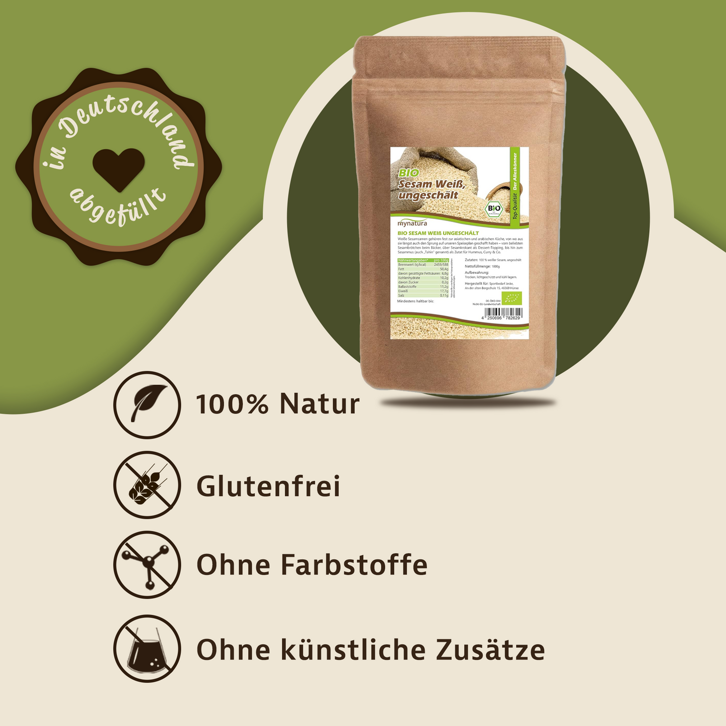 Weißer ungeschälter Sesam - im Beutel ab 1kg