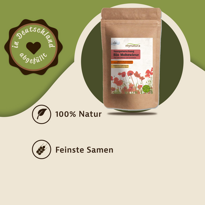 Bio Mohnwiese Saatgutmischung - im Beutel 3g