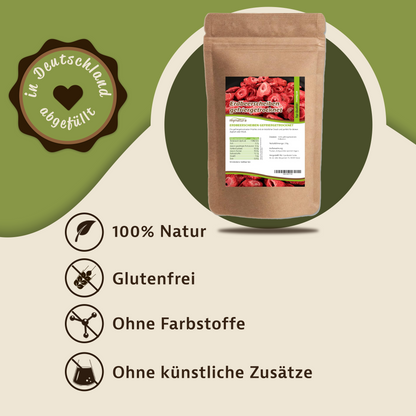 Erdbeerscheiben gefriergetrocknet - im Beutel ab 350g