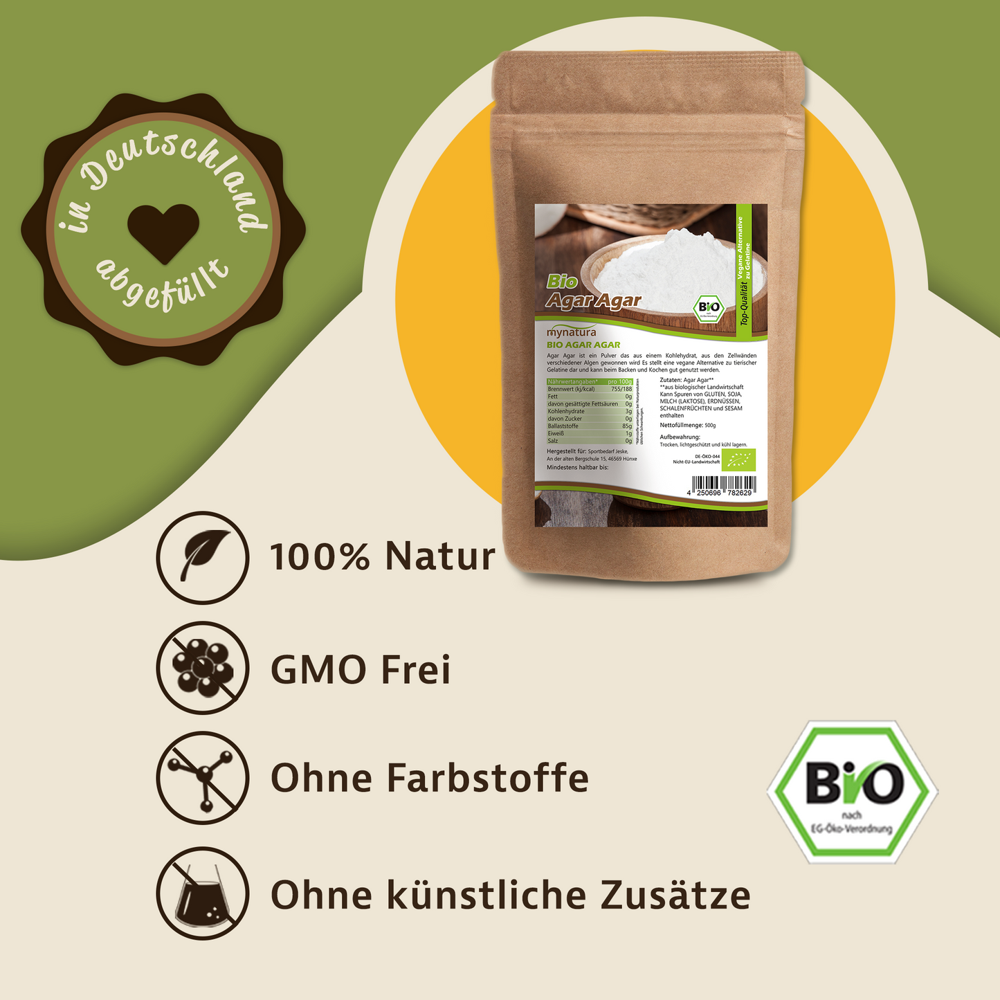 Bio Agar Agar Pulver - im Beutel ab 500g