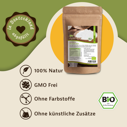 Bio Agar Agar Pulver - im Beutel ab 500g