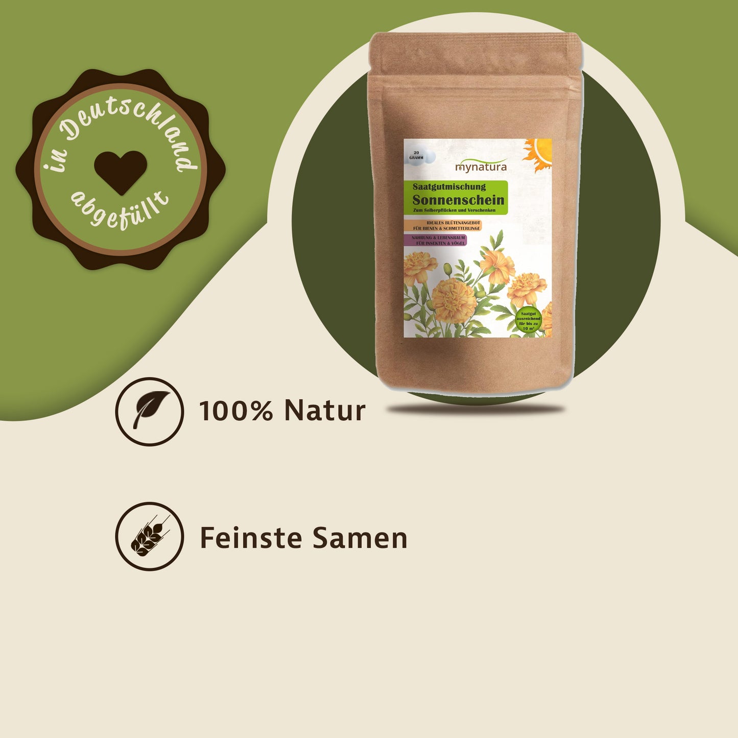 Mynatura Saatgutmischung Sonnenschein Ringelblumen Pflanzensamen 20g