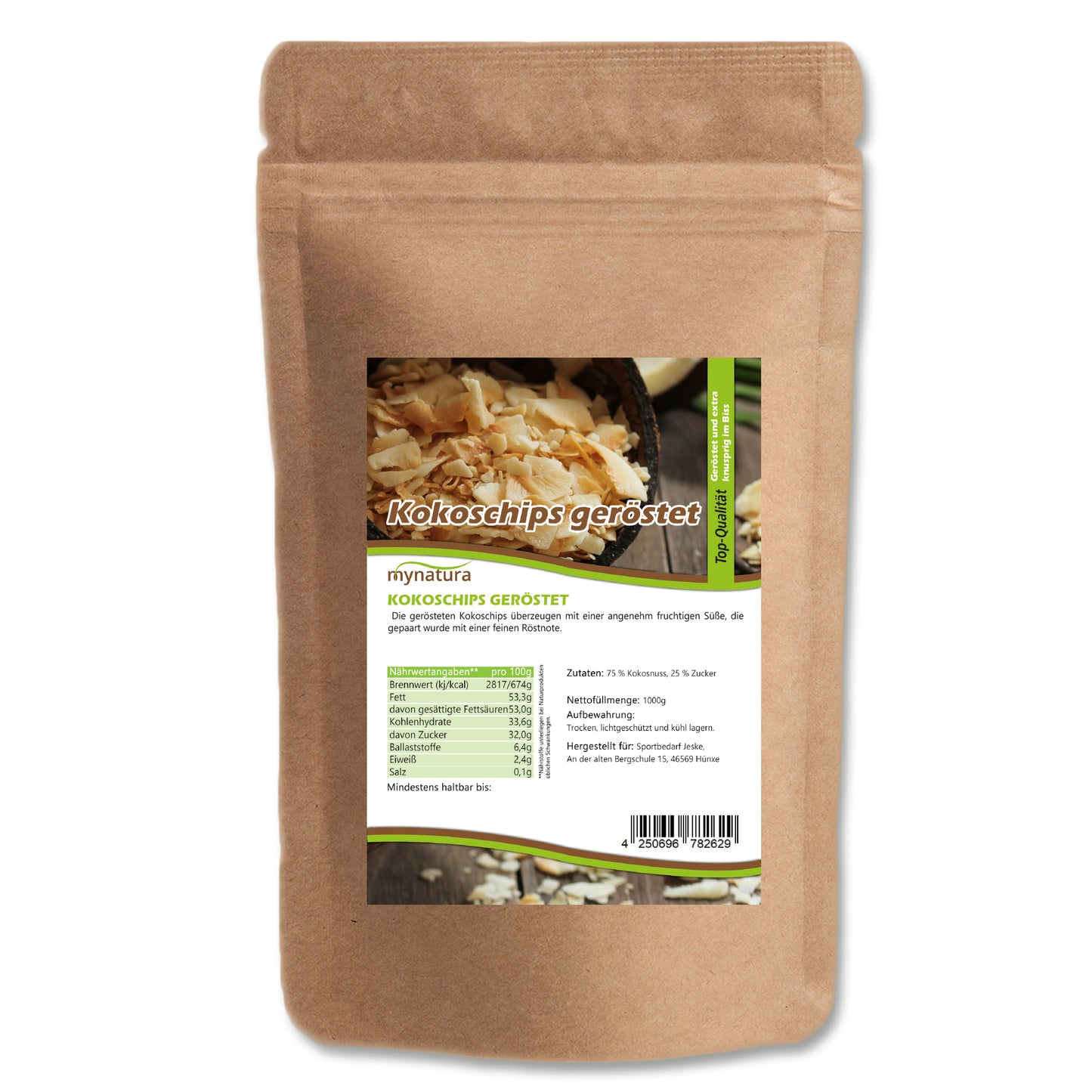 Kokoschips geröstet - im Beutel ab 1kg