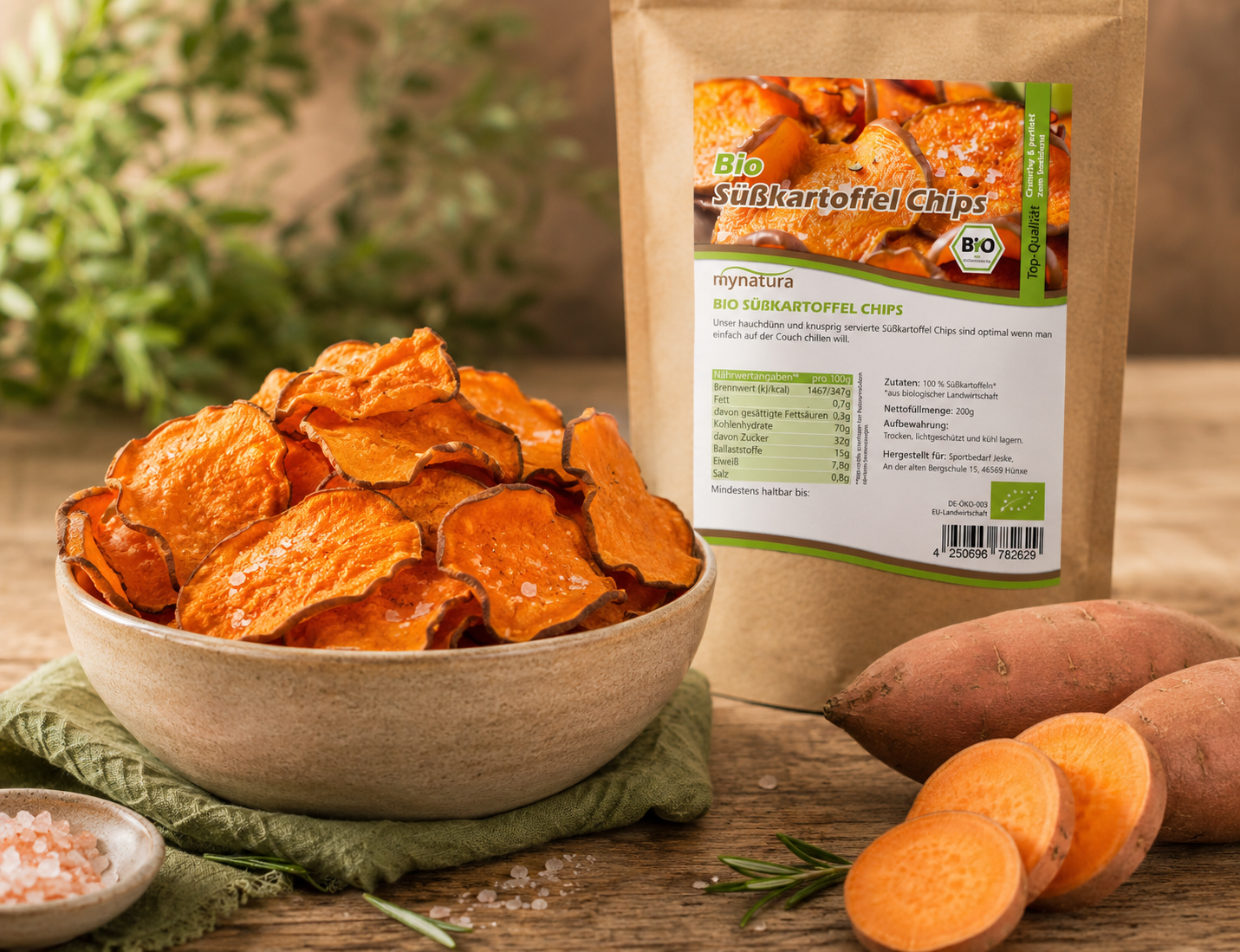 Bio Süßkartoffelchips - im Beutel ab 200g
